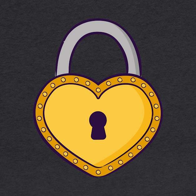 Golden heart-shaped padlock by Maria Thomazi